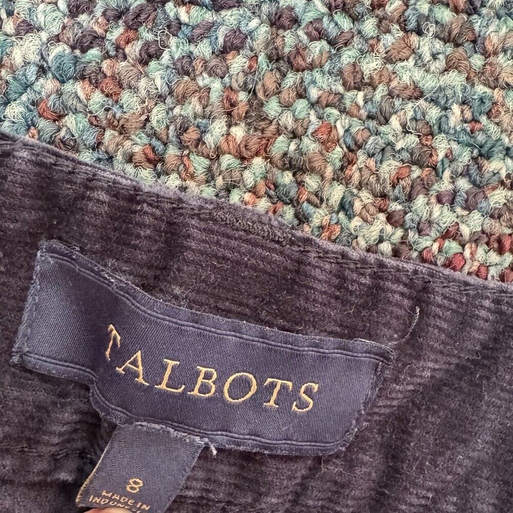 Talbots Corduroy Pants 8 Womens Curvy Black Bootcut Classic Capsule Wardrobe - Picture 3 of 5